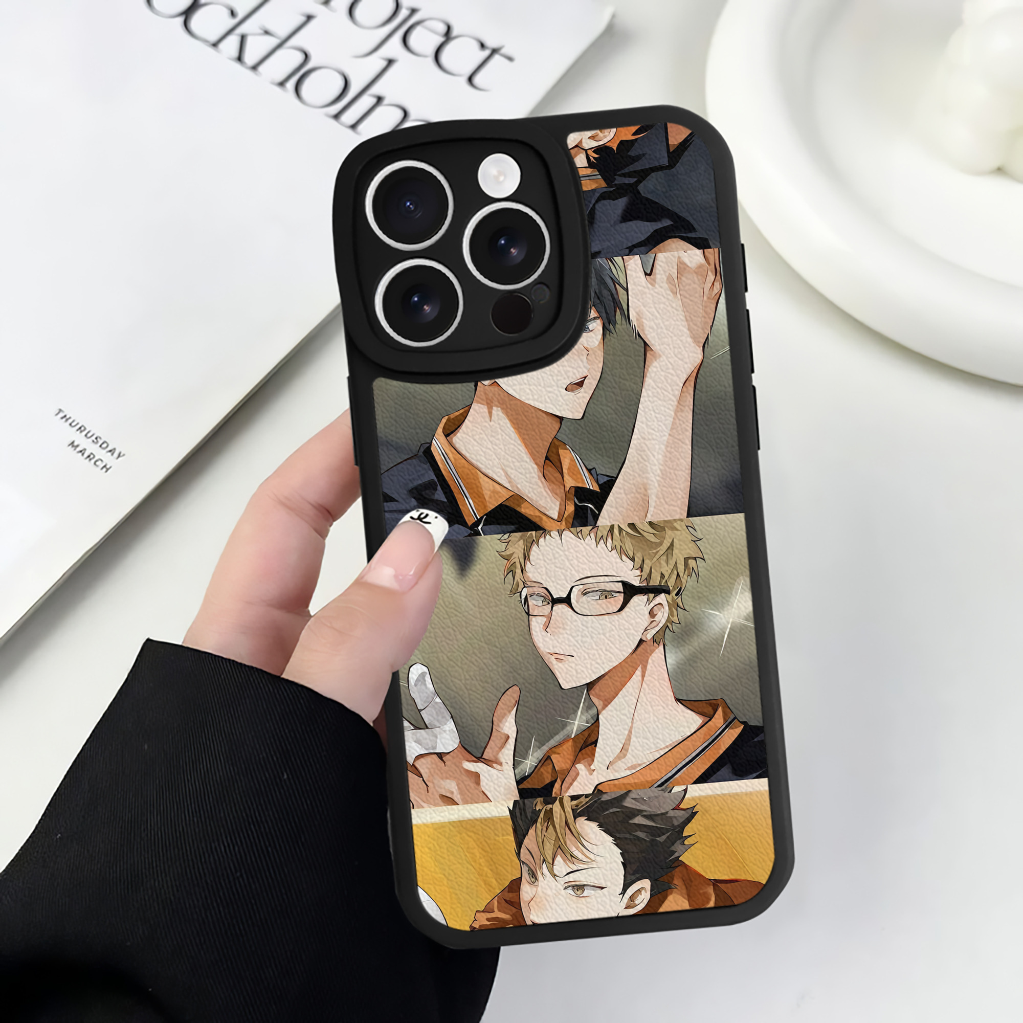 （画像用） ハイキュー!! Haikyu!! 【iPhone 16シリーズ対応】シリコンスマホケース（レザー調） 材質：シリコン
